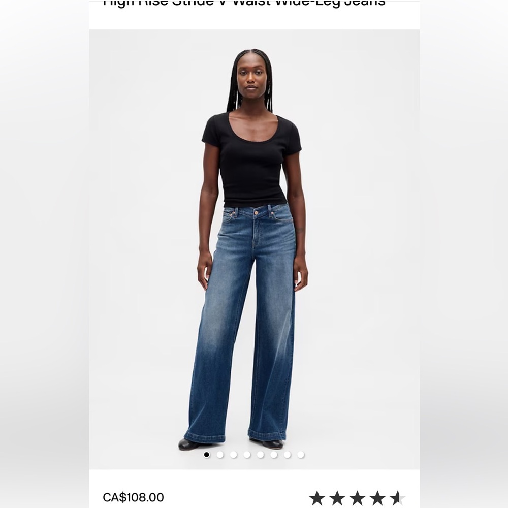 GAP High Rise Stride Wide Leg Cargo Jeans- tall